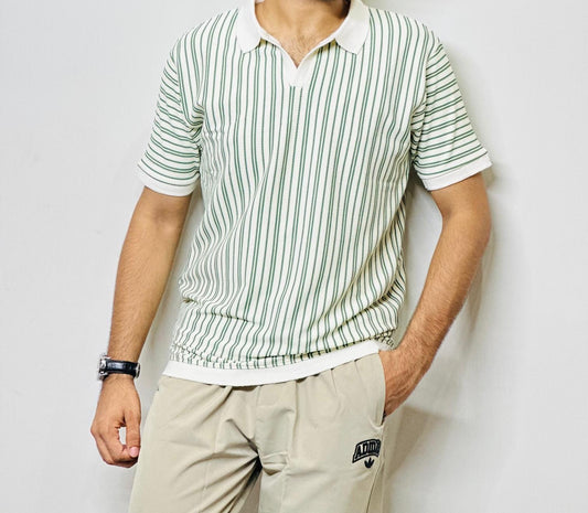 Striped Old Money Polo