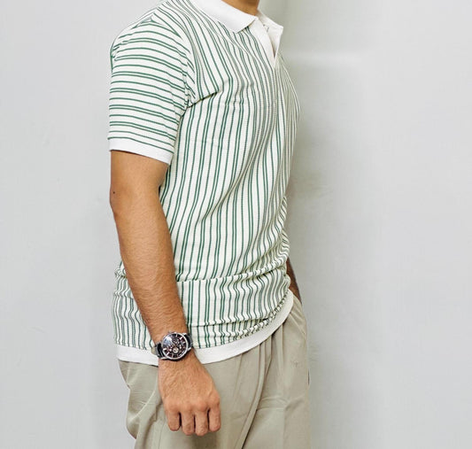 Striped Old Money Polo