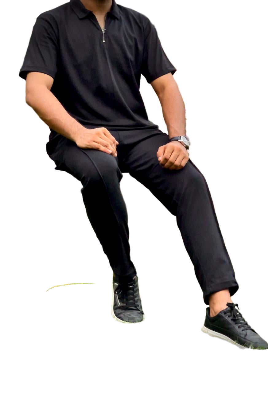 Midnight Zipper Polo(Black)