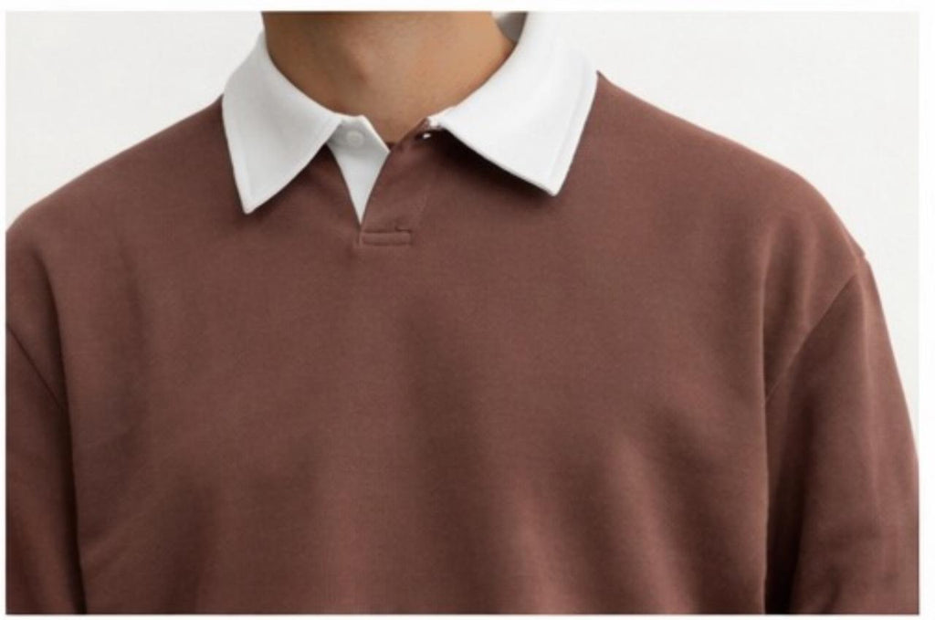 Brown polo collar sweater