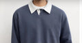 Navy blue polo collar sweater