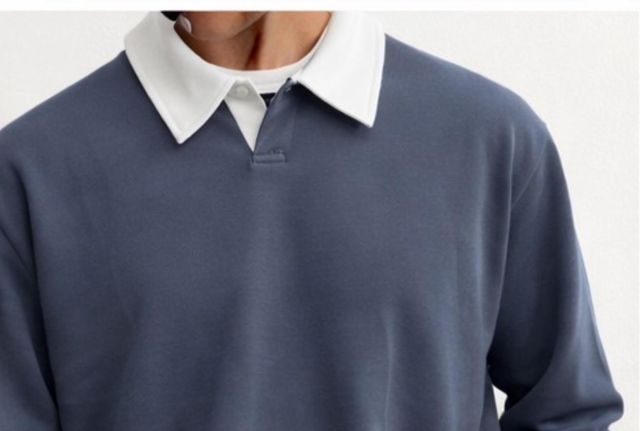 Navy blue polo collar sweater