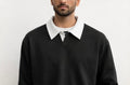 Black polo collar sweater