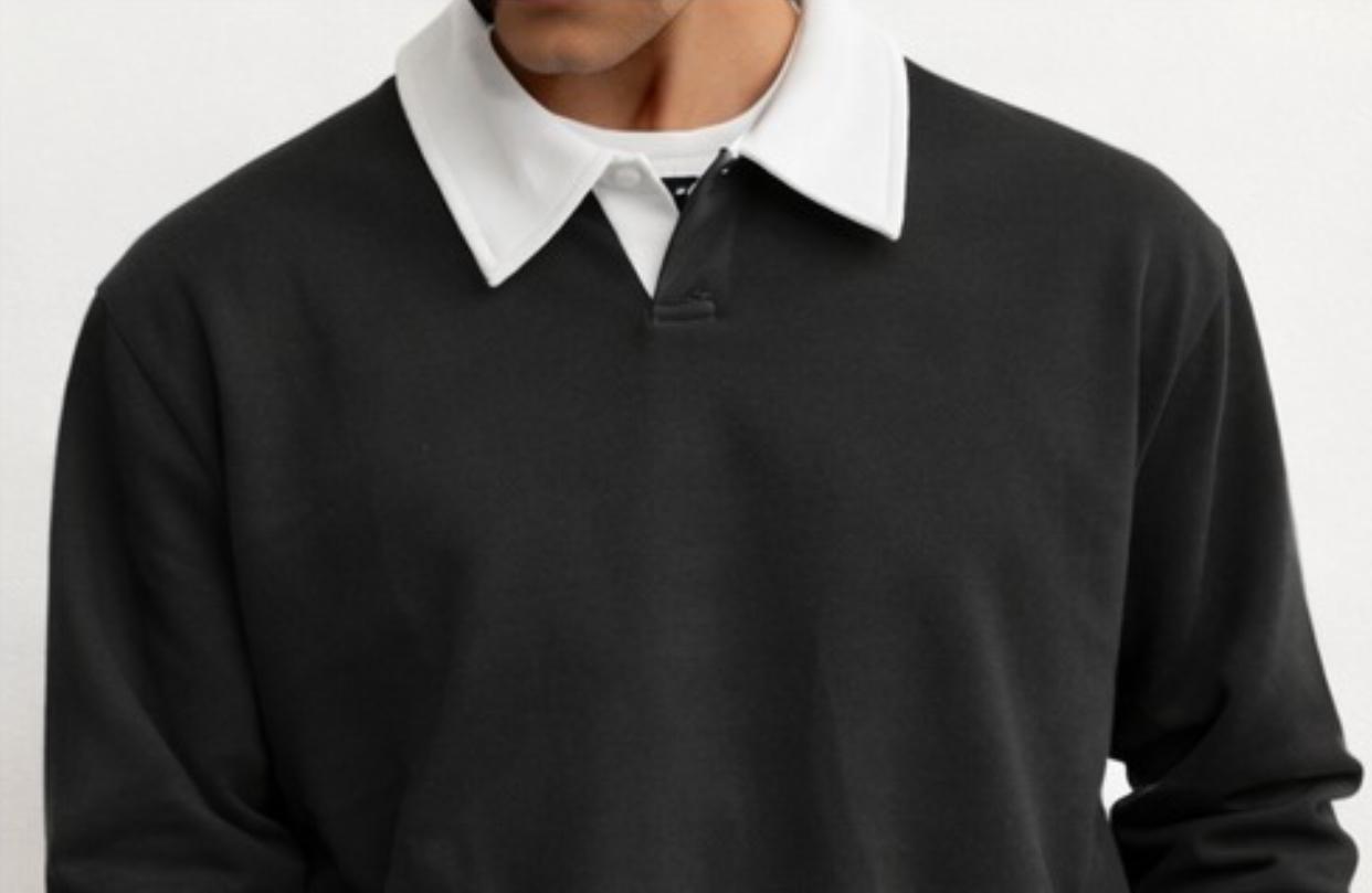 Black polo collar sweater